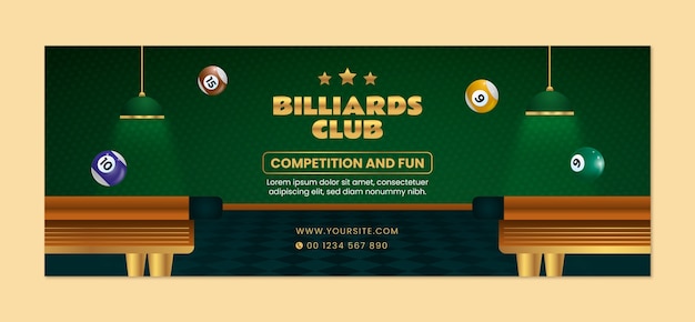 Free vector billiards club template design