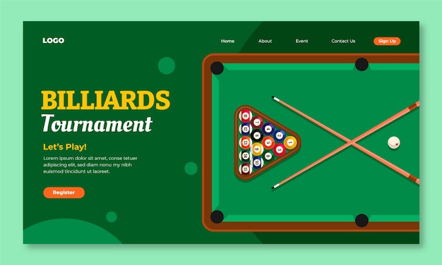 Free vector billiards club template design