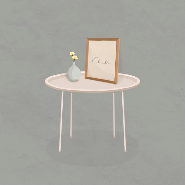 Free vector billy ball flower on a round side table vector