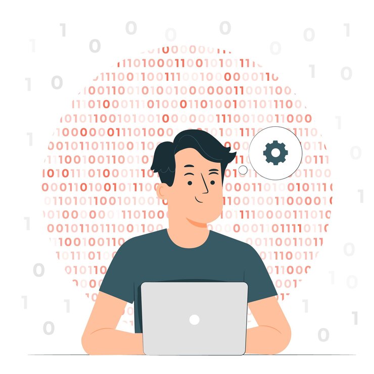 Free Vector binary code concept illustration
