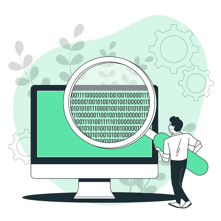 Free Vector binary code concept illustration