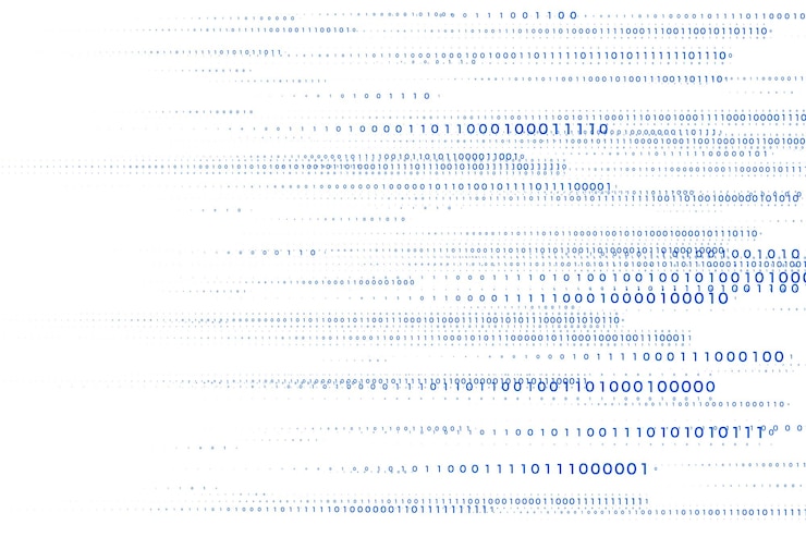 Free Vector binary code streaming numbers in horizonal