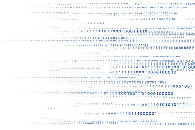 Binary code streaming numbers in horizonal