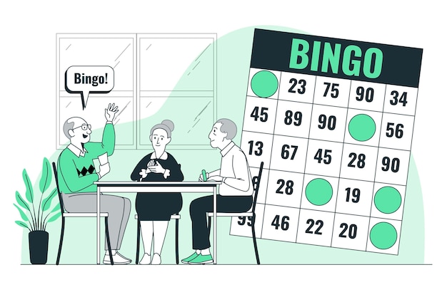 Vettore gratuito illustrazione del concetto di bingo