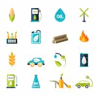 Free vector bio fuel icons set