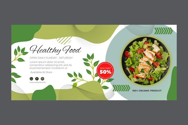 Bio and healthy food banner template