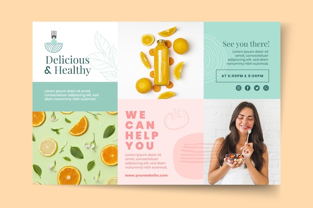 Bio and healthy food banner template