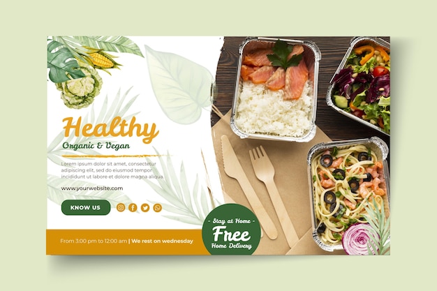 Free vector bio and healthy food banner template