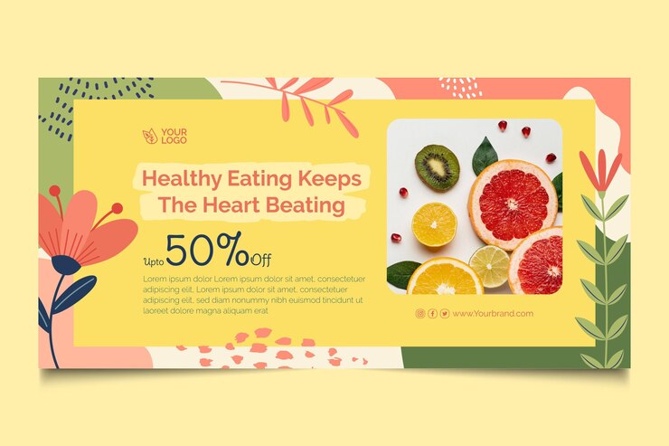 無料Vector バイオと健康食品のバナーテンプレート