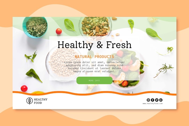 Bio and healthy food banner