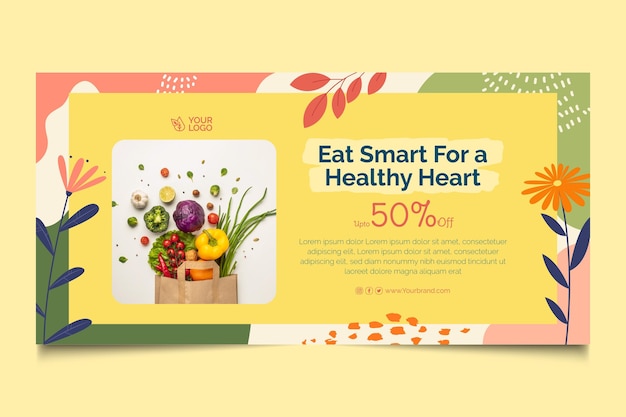 Free vector bio and healthy food banner