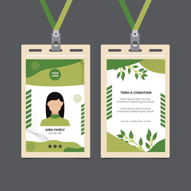 Bio and healthy food id card template
