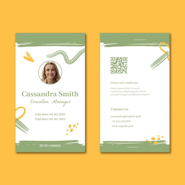 Bio and healthy food id card template