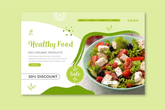 Bio and healthy food landing page