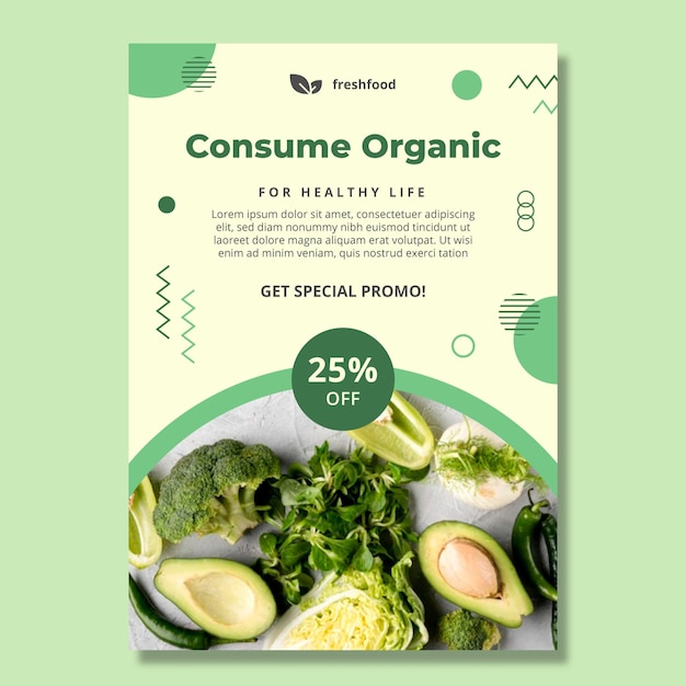 Bio and healthy food poster template