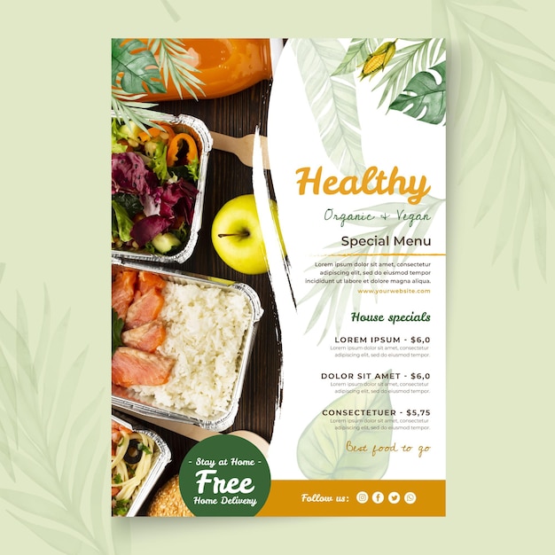 Bio and healthy food poster template