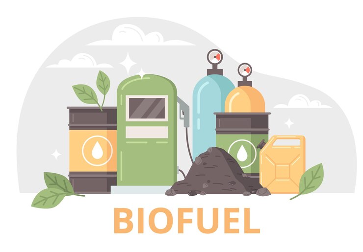 Free Vector biofuel types flat background offering different green energy products so as ethanol biogas biodiesel biocoal vector illustration