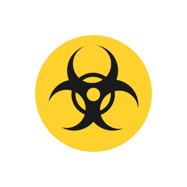 Vettore gratuito illustrazione grafica del segno di cerchio giallo biohazard