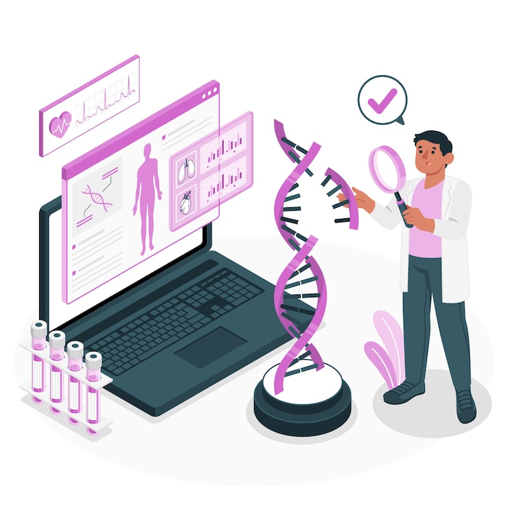 Free Vector bioinformatics concept illustration