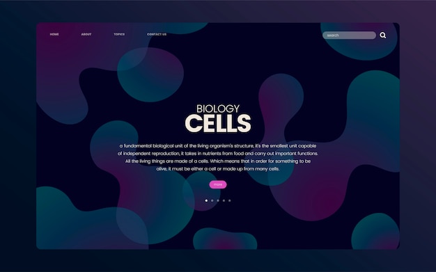 Vettore gratuito grafica del sito web informativo delle cellule di biologia