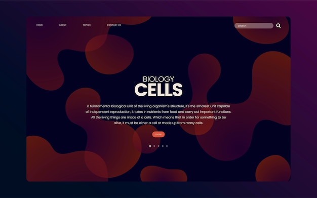 Free vector biology cells informational website graphic