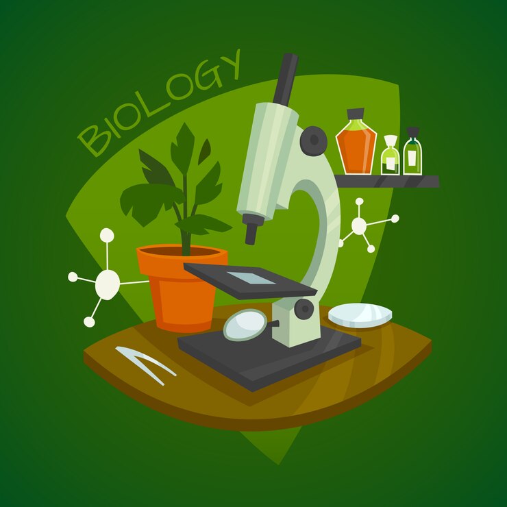 मुफ़्त वेक्टर biology laboratory workspace design concept