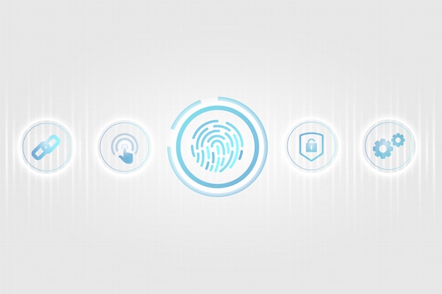 Бесплатное векторное изображение Биометрическая концепция безопасности