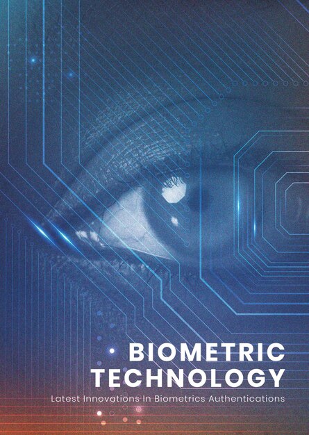 생체 인식 기술 포스터 템플릿 보안 미래 혁신