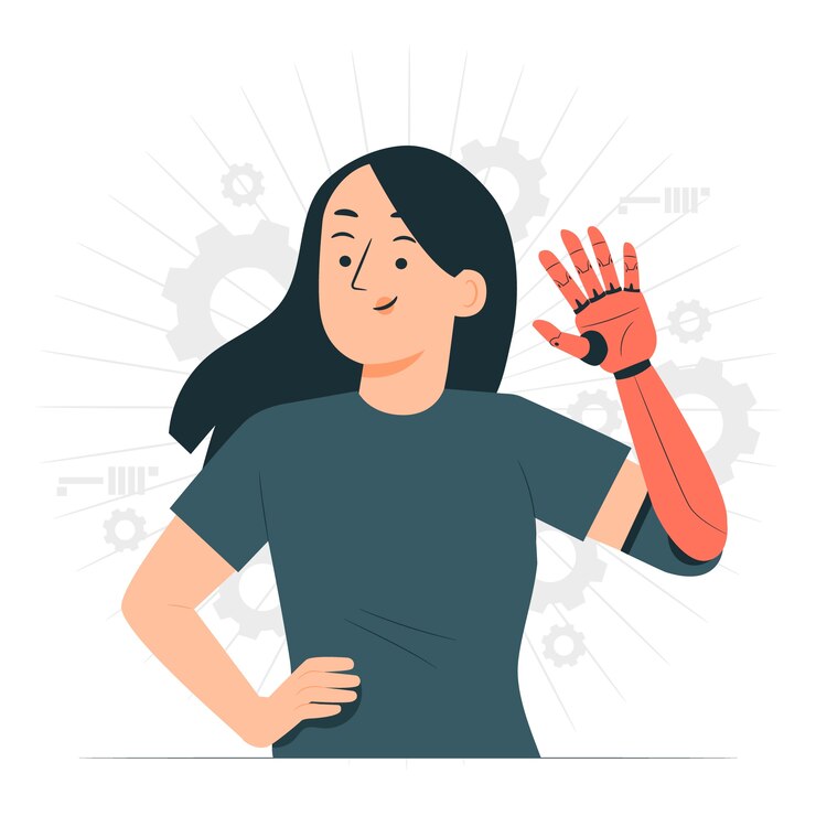 Free Vector bionic arm prosthesis concept illustration