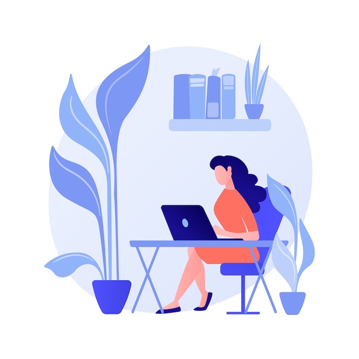 Free Vector biophilic design in workspace abstract concept