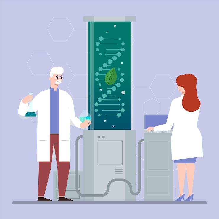 Free Vector biotechnology concept flat design