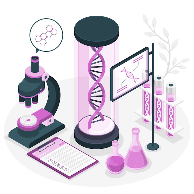 Free vector biotechnology concept illustration