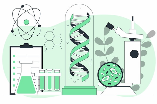 Free vector biotechnology concept illustration