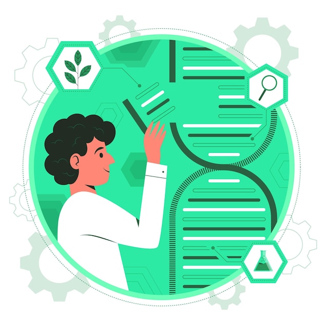 Free vector biotechnology concept illustration