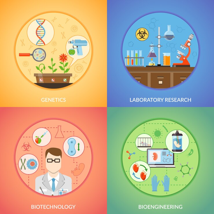 Free Vector biotechnology and genetics 