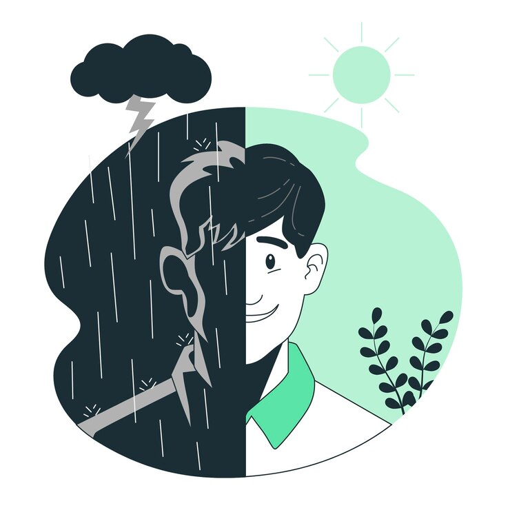 Free Vector bipolar disorder concept illustration