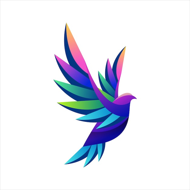 Bird colorful gradient design vector