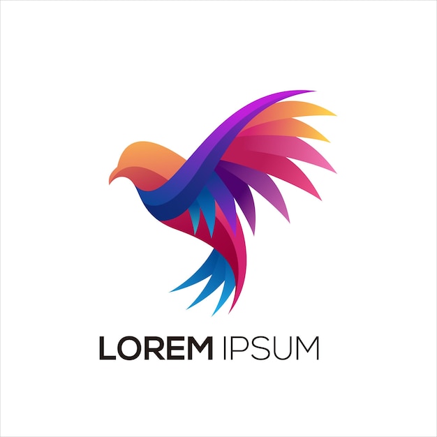 Bird Colorful Logo Gradient Vector Template