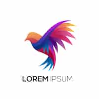 Free vector bird colorful logo gradient vector