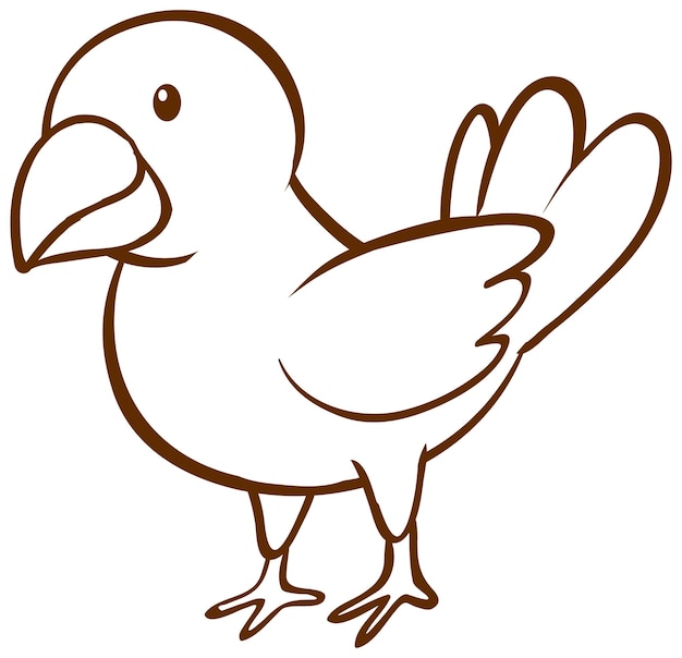 Free vector bird in doodle simple style on white background