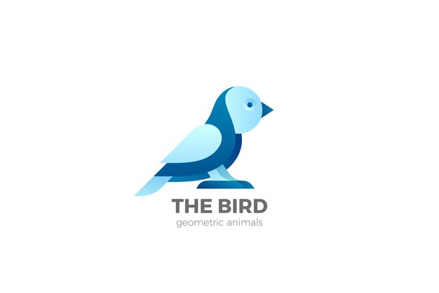Bird Logo design. template. Owl Sparrow sitting Logotype.