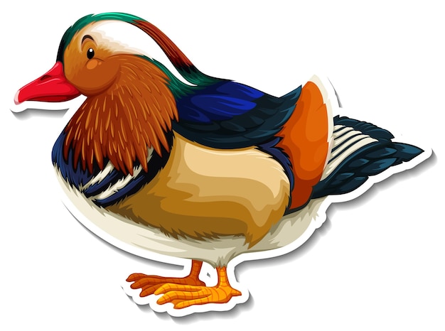 Free vector bird teal animal cartoon sticker