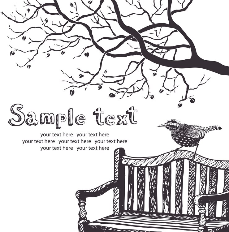 Free Vector bird and tree card