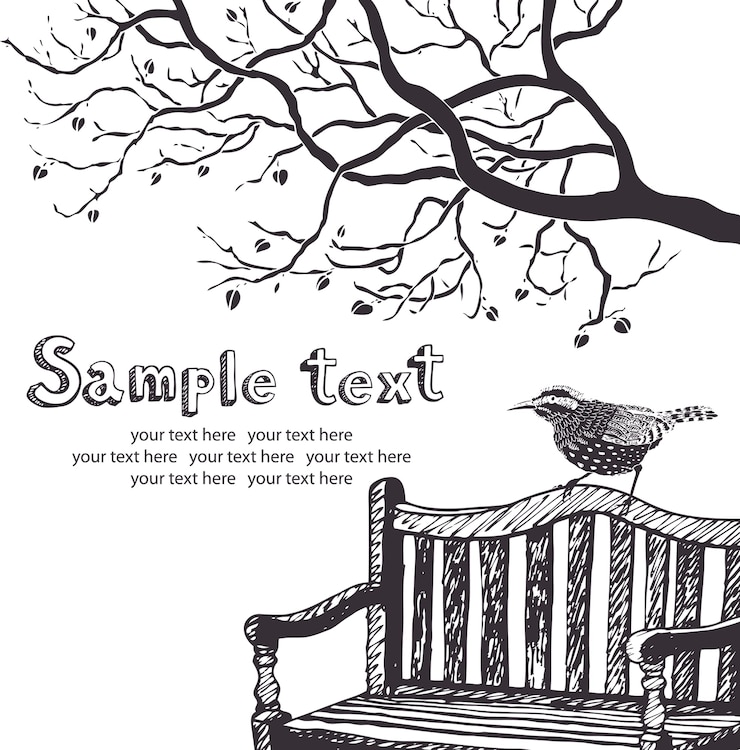 Free Vector bird and tree card