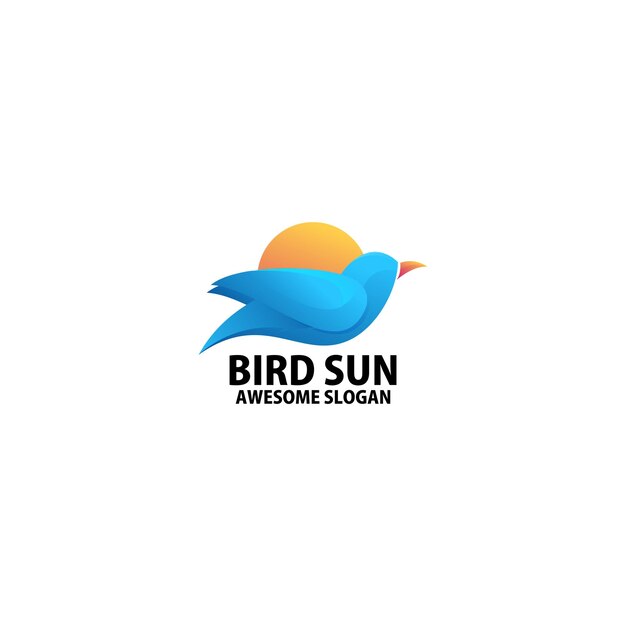 Птица с логотипом солнца градиент красочный