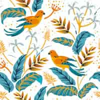 Free vector birds in the nature pattern