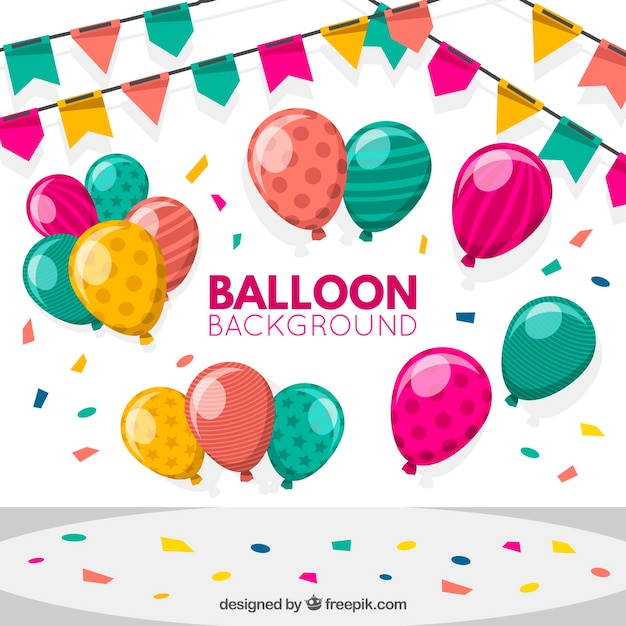 Бесплатное векторное изображение Воздушные шары birhtday для празднования