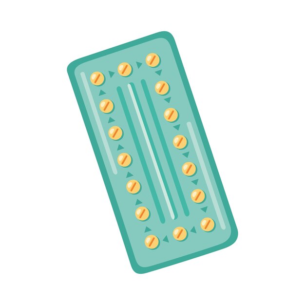 Free vector birth control pills package illustration