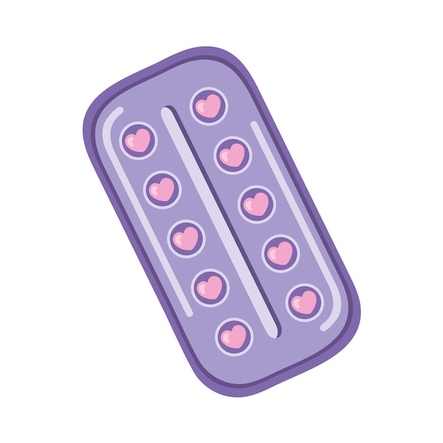 Free vector birth control pills tablet illustration