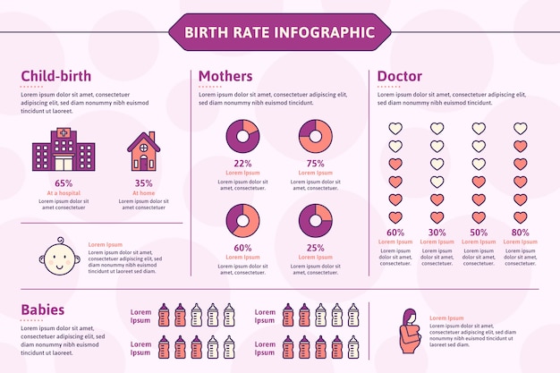 Birth rate infographic concept